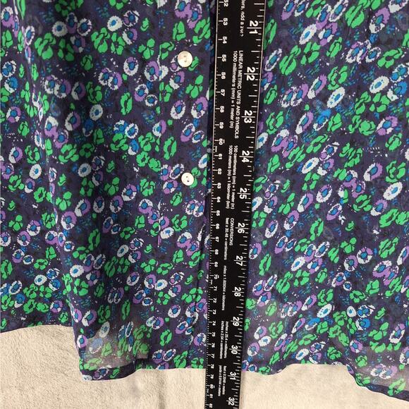 Womens Top 1X Floral Ruffles Chiffon Sheer Feminine Fairy Peasant‎ Career Office - Picture 4 of 7